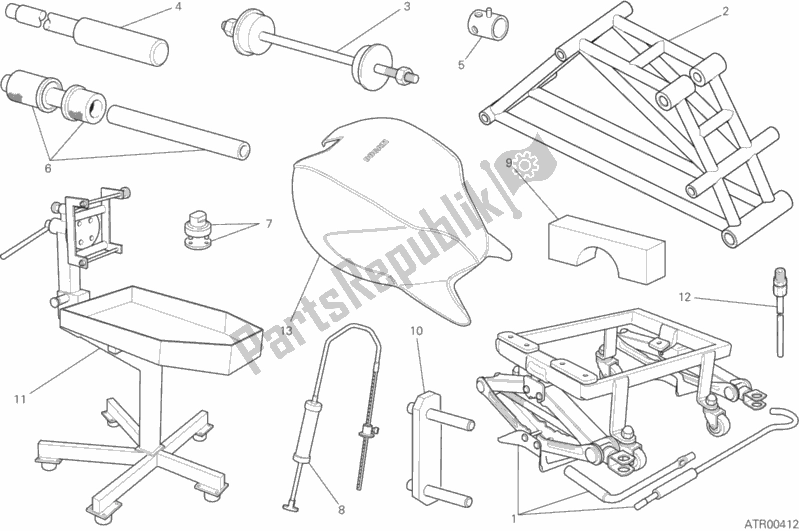 Toutes les pièces pour le Outils De Service D'atelier, Châssis du Ducati Monster 821 Stealth 2020